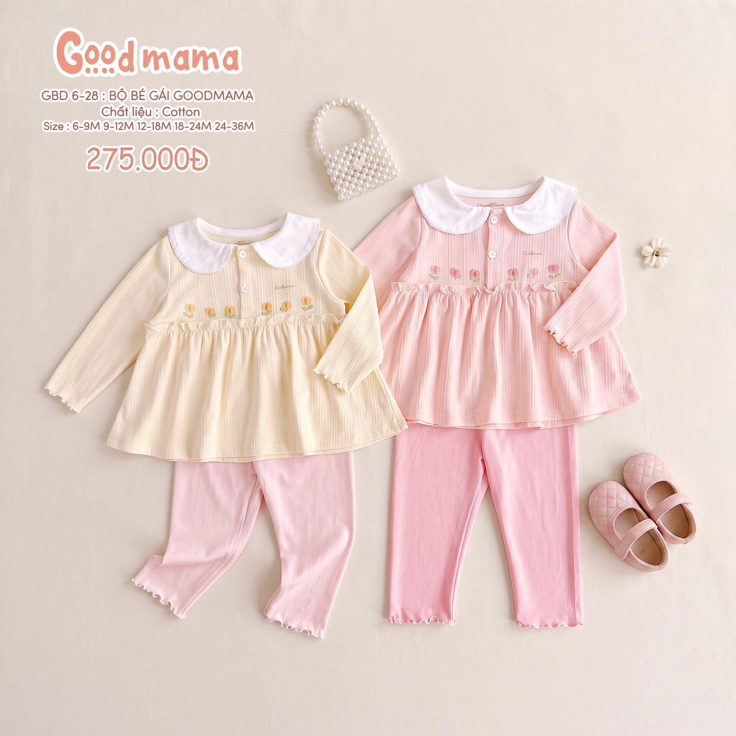 BD 6-28: BỘ BÉ GÁI GOODMAMA – BÚP BÊ TULIP DỊU NGỌT; ĐIỆU ĐÀ