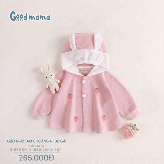 GBD 6-32: ÁO CHOÀNG NỈ BÉ GÁI – MỀM ẤM, XINH XẮN CHO NHỮNG NGÀY SE LẠNH