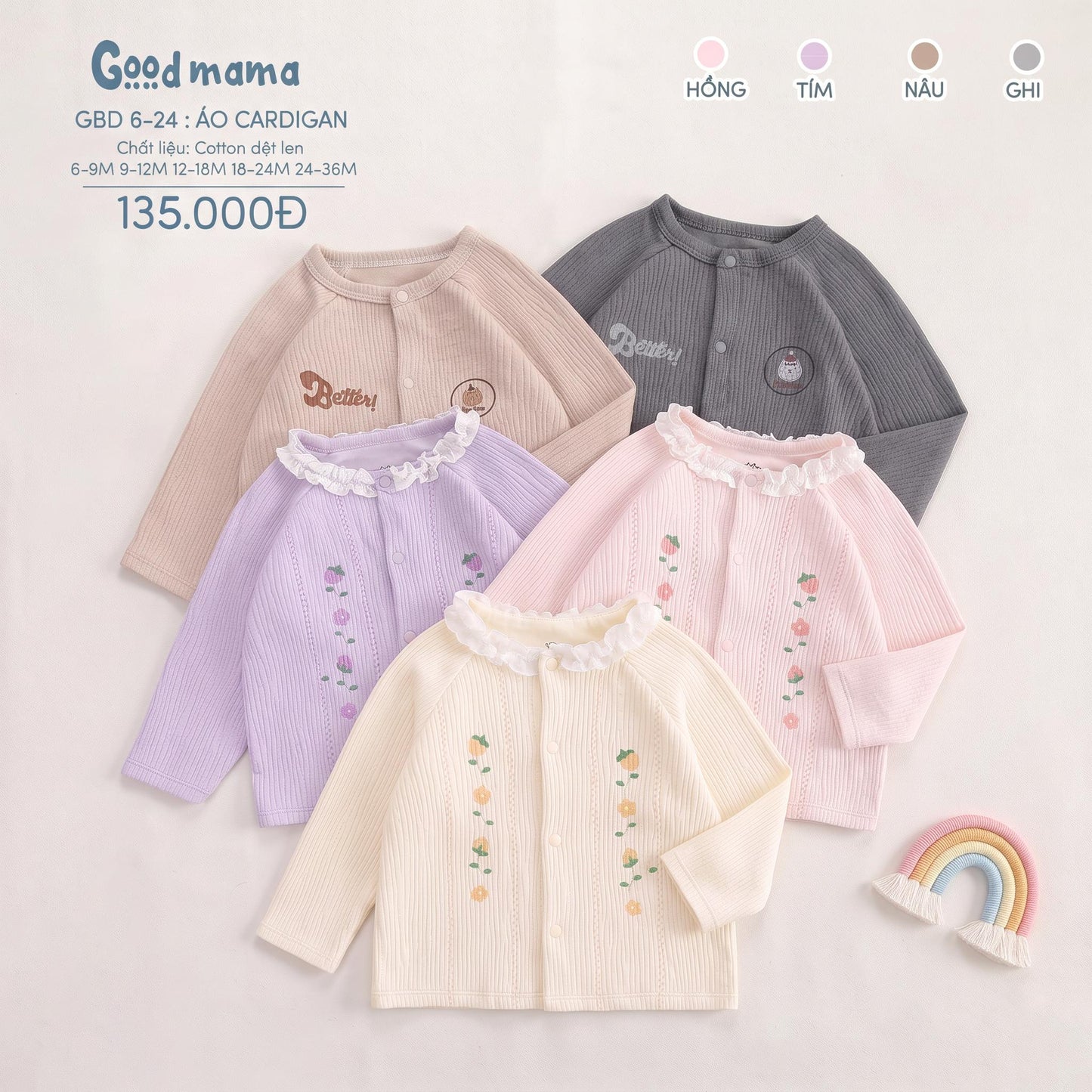 GBD 6-24: ÁO CARDIGAN GOODMAMA – MỀM ẤM, XINH XẮN CHO NHỮNG NGÀY SE LẠNH