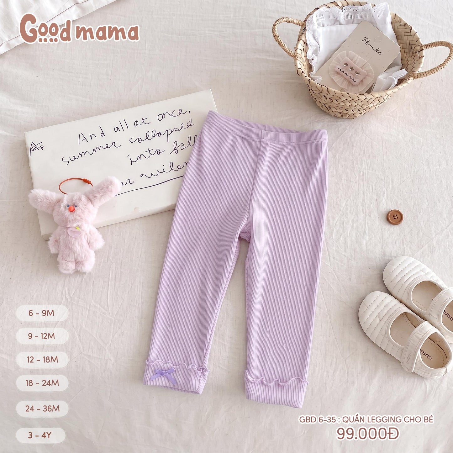 Quần Legging Cho Bé Goodmama GBD6-35 – Mềm Mại, Co Giãn Và Dễ Phối Mỗi Ngày