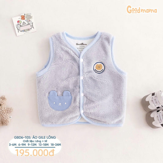 Áo Ghile Lông Goodmama GBD6-105 – Ấm Áp, Mềm Mại Cho Bé Trong Ngày Thu Đông