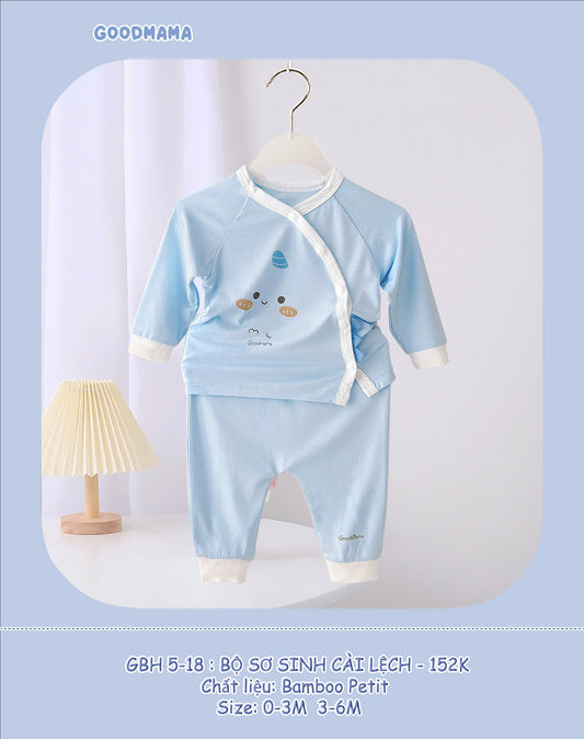 bộ sơ sinh cài lệch