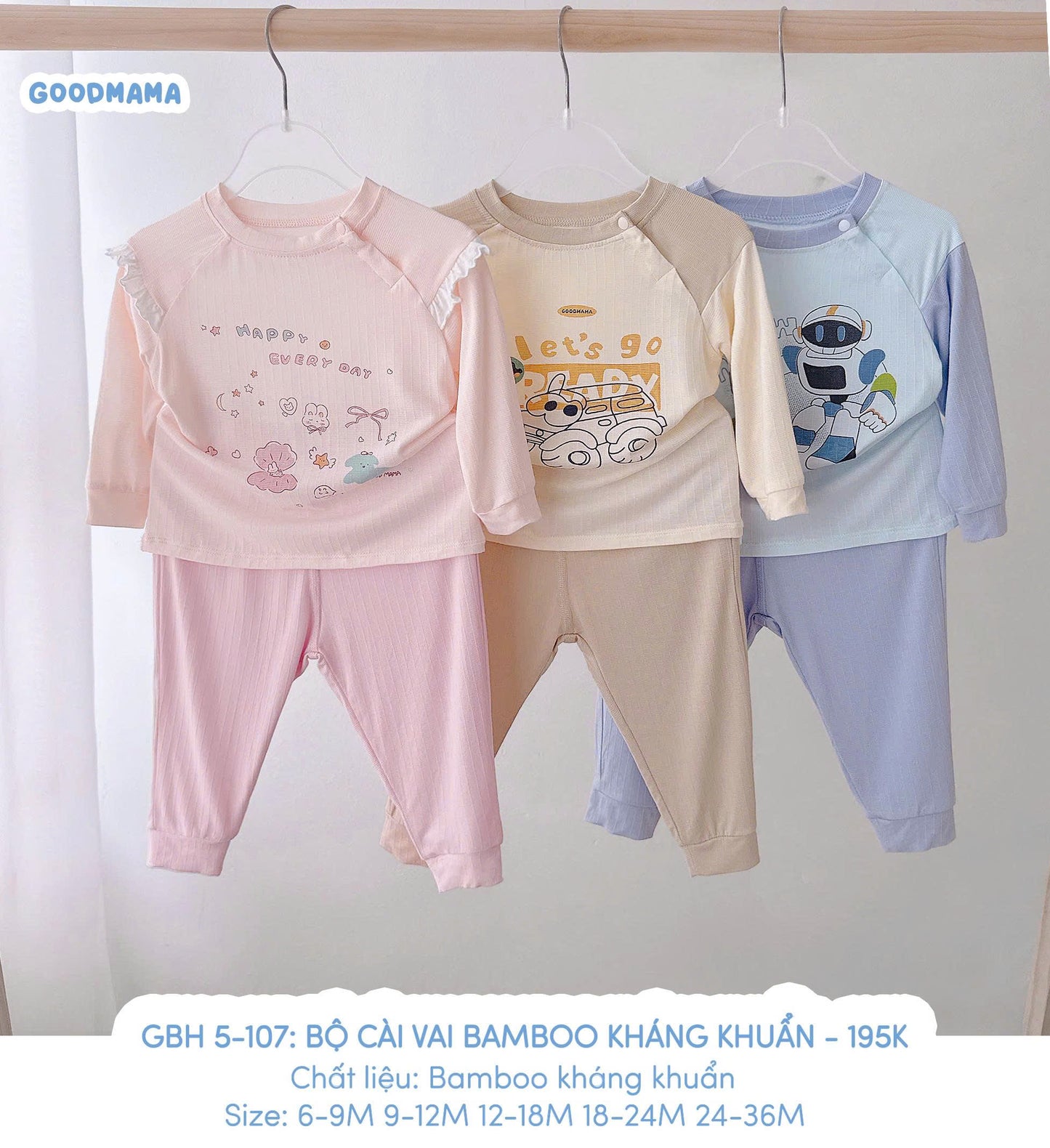 GBH 5 - 107: BỘ CÀI VAI BAMBOO KHÁNG KHUẨN