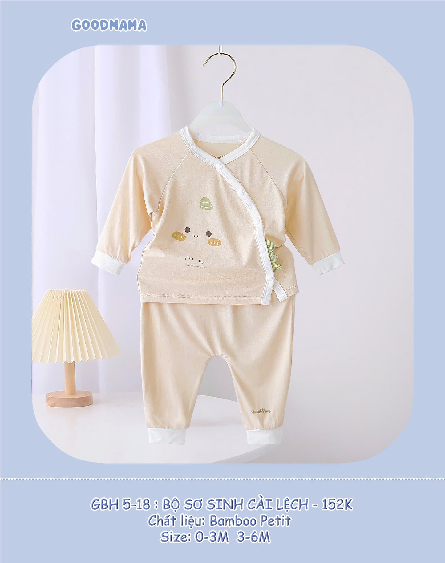 bộ sơ sinh cài lệch