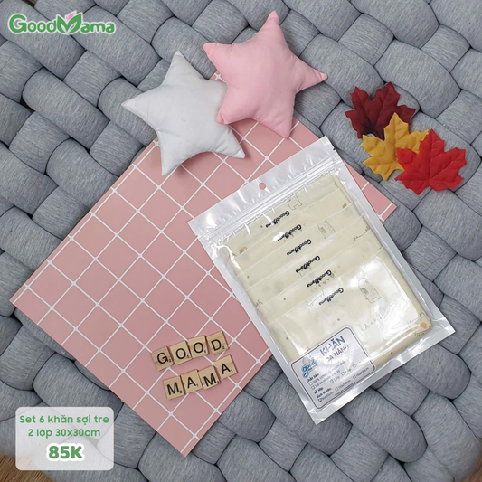 Khăn xô sữa Goodmama 2 lớp Bamboo set 5 khăn 30*30