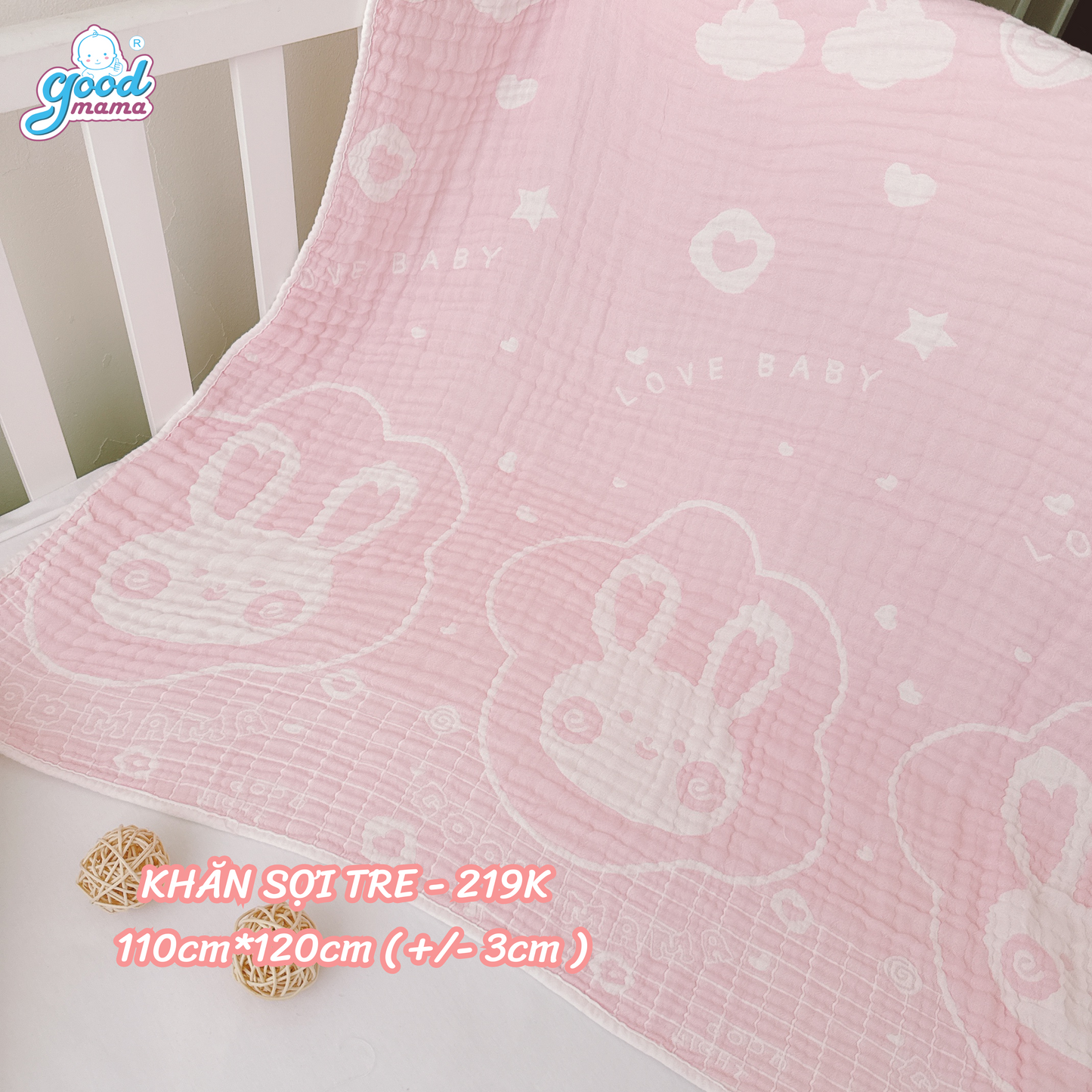 Khăn Sợi Tre Đa Năng Goodmama Chất Liệu Sợi Tre Mềm Mại
