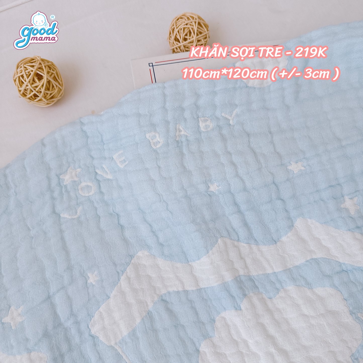 Khăn Sợi Tre Đa Năng Goodmama Chất Liệu Sợi Tre Mềm Mại