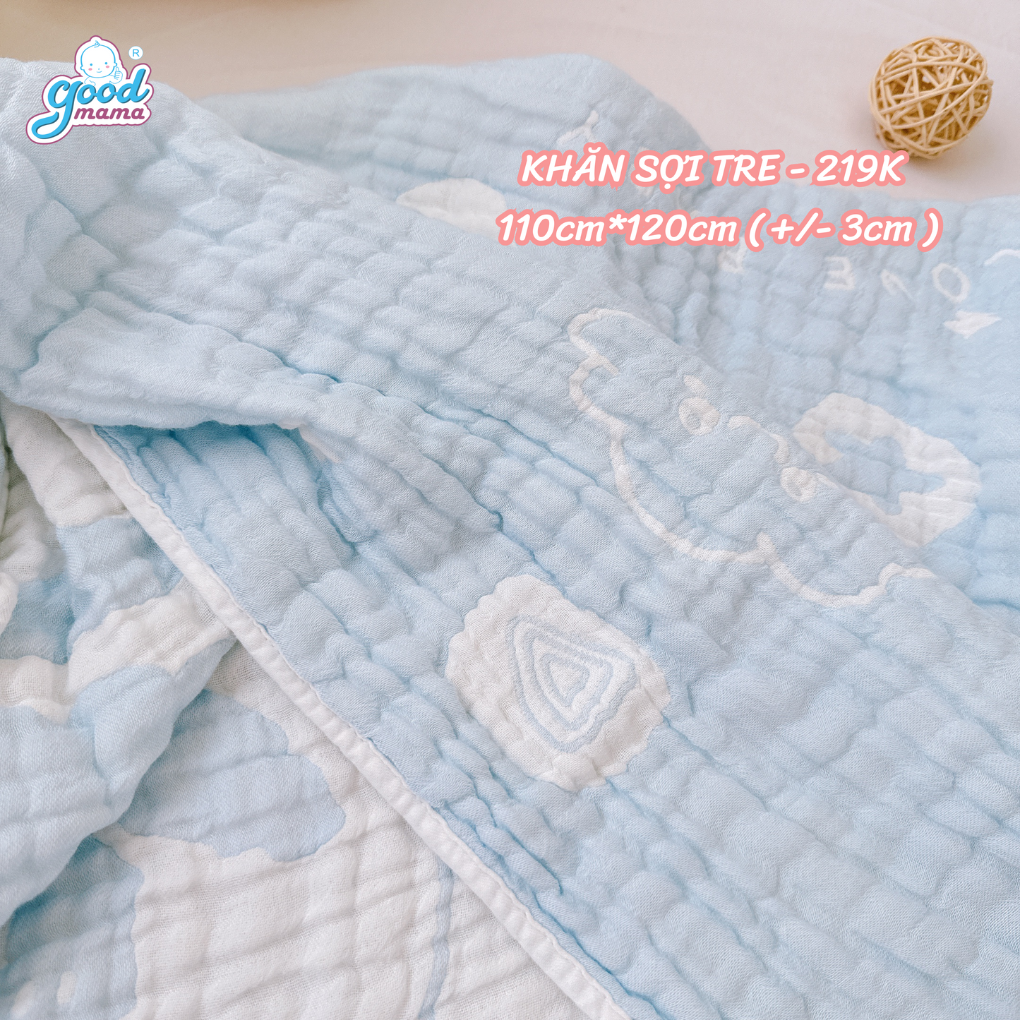 Khăn Sợi Tre Đa Năng Goodmama Chất Liệu Sợi Tre Mềm Mại