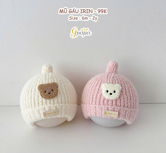 Mũ Gấu IRIN Gpapa Chất Liệu Len Mềm