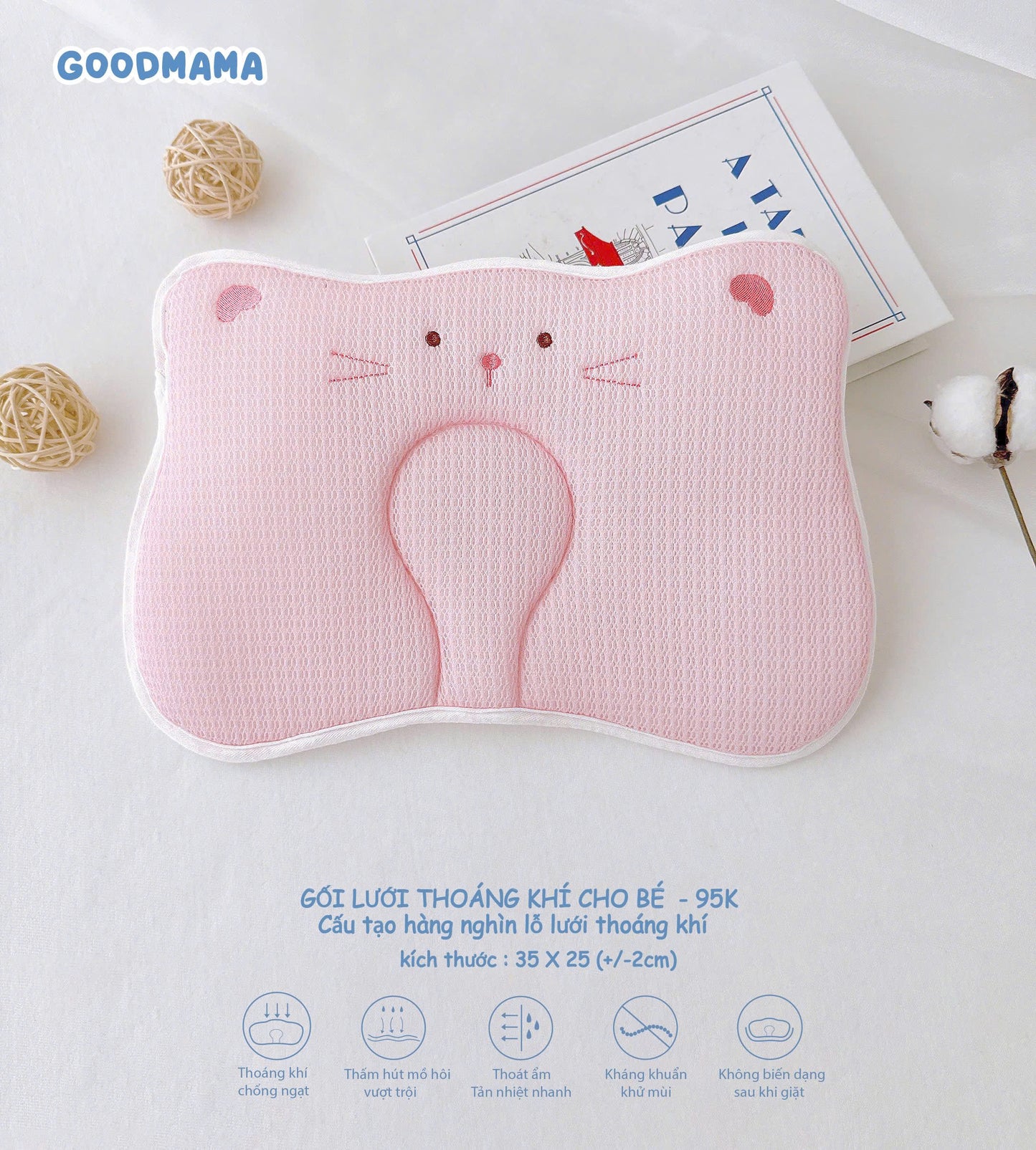 GỐI LƯỚI THOÁNG KHÍ CHO BÉ