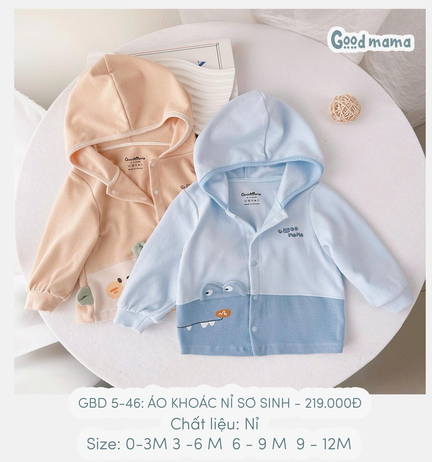GBD 5 - 46: ÁO KHOÁC NỈ SƠ SINH