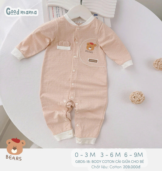 GBD5 - 18: BODY COTTON CÀI GIỮA CHO BÉ