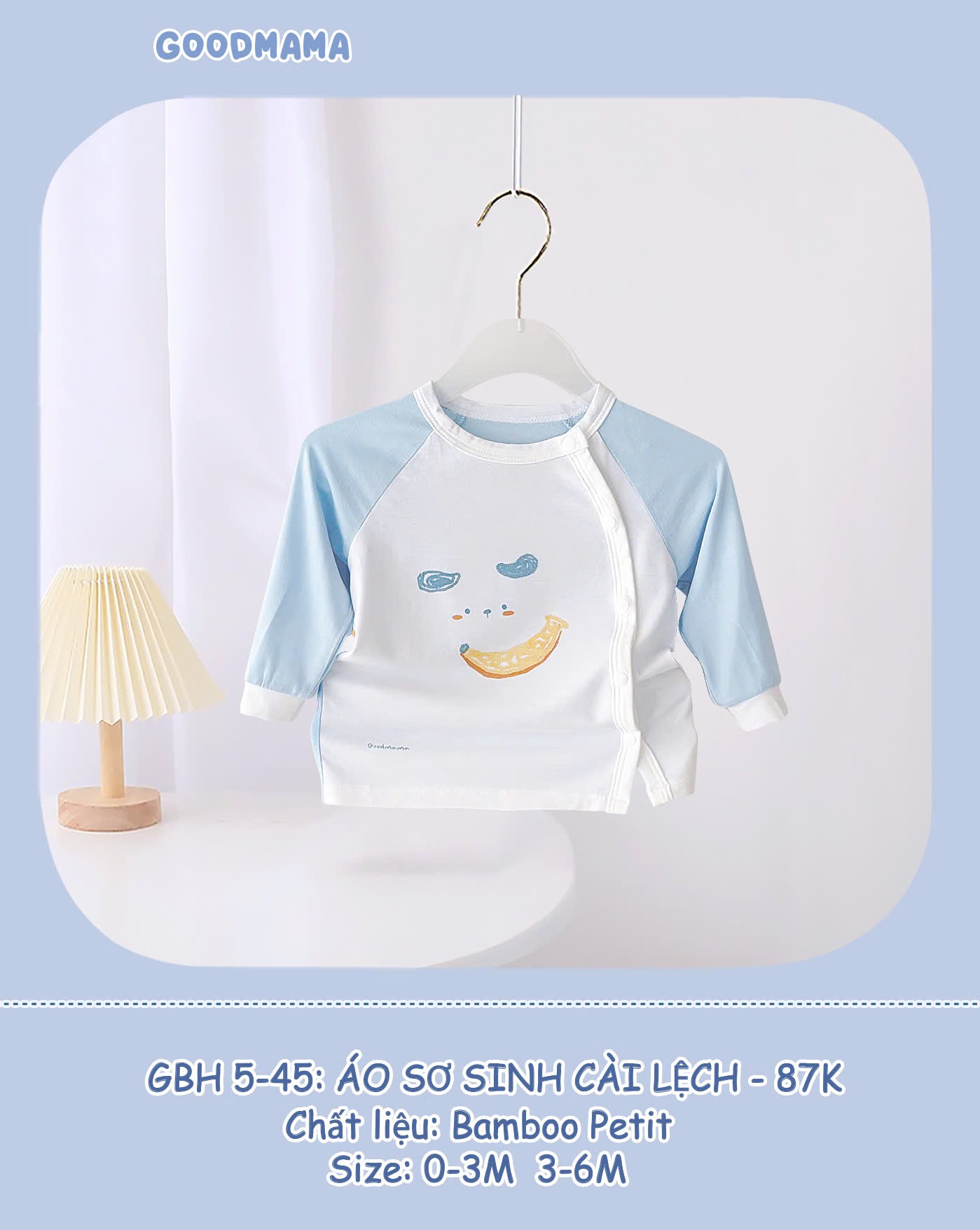 áo sơ sinh cài lệch