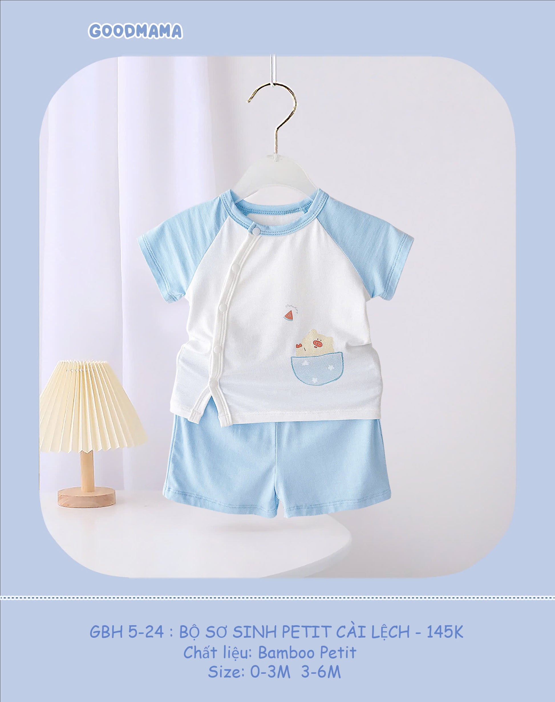 Bộ sơ sinh peptit cài lệch