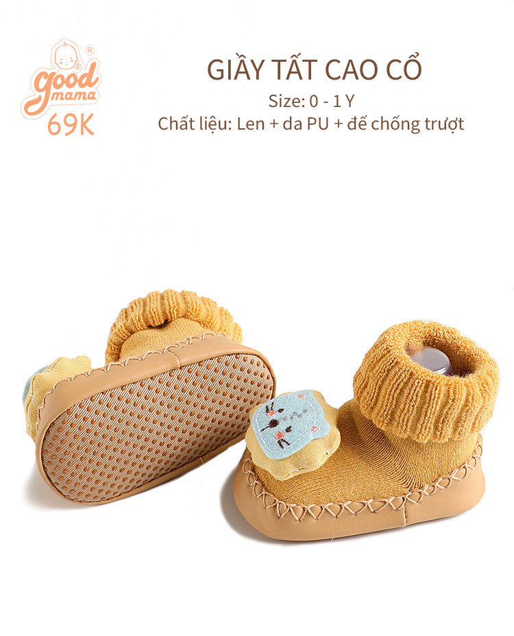 Giầy Tất Cao Cổ Goodmama vừa êm, vừa ấm, vừa nhẹ, vừa thoải mái dành cho các bé 0-12M