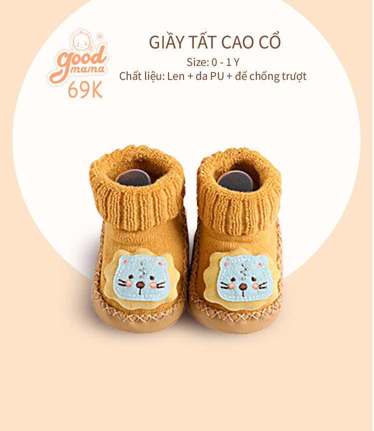 Giầy Tất Cao Cổ Goodmama vừa êm, vừa ấm, vừa nhẹ, vừa thoải mái dành cho các bé 0-12M