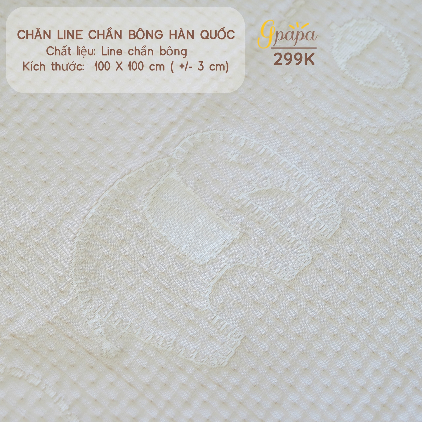 Chăn Line Chần Bông Hàn Quốc Gpapa giúp bé đi vào giấc ngủ một cách êm ái, mềm mại.