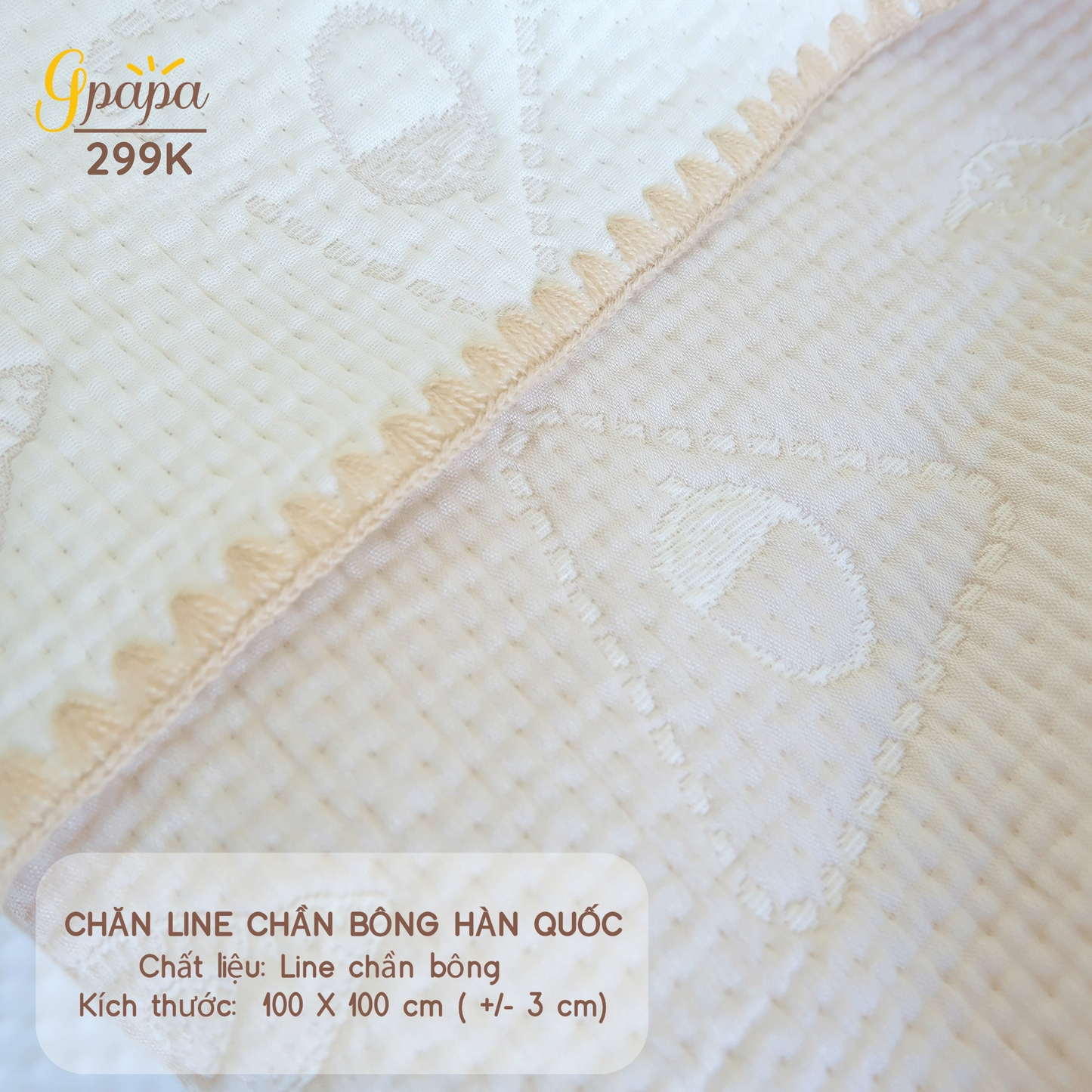 Chăn Line Chần Bông Hàn Quốc Gpapa giúp bé đi vào giấc ngủ một cách êm ái, mềm mại.