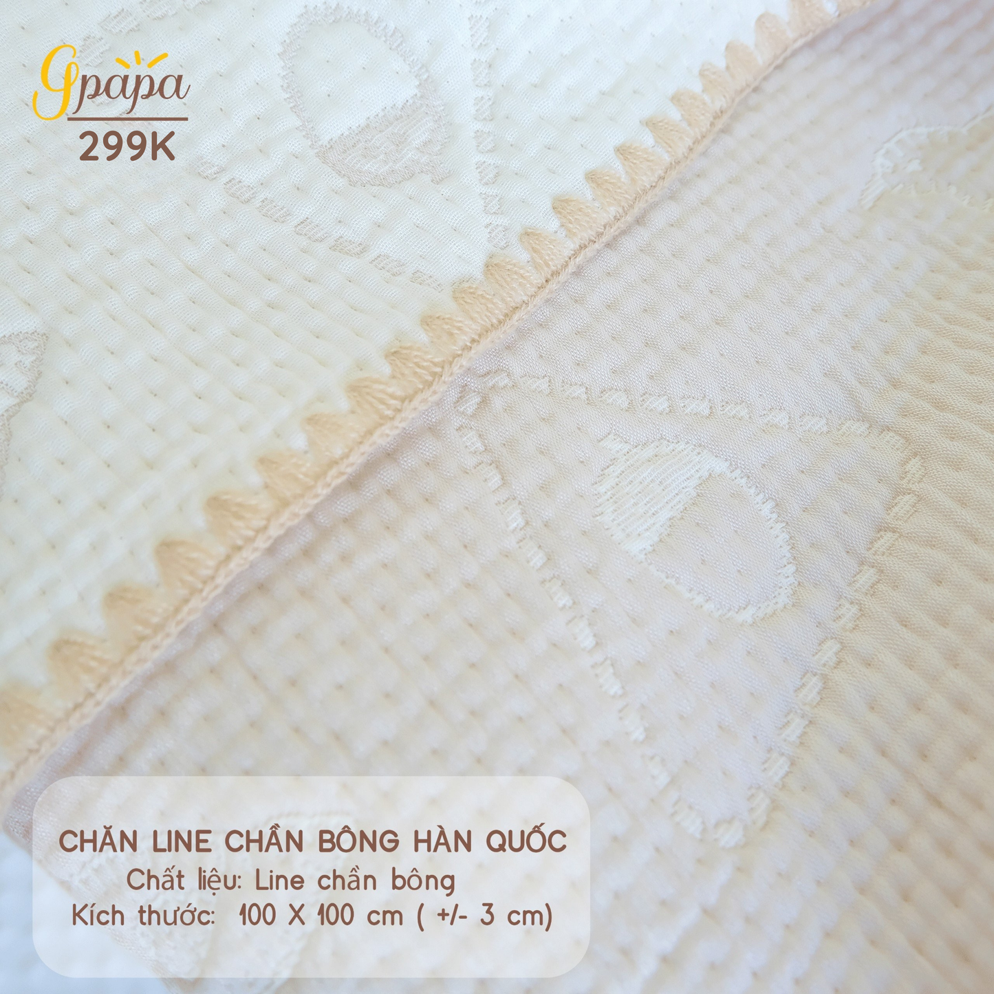 Chăn Line Chần Bông Hàn Quốc Gpapa giúp bé đi vào giấc ngủ một cách êm ái, mềm mại.