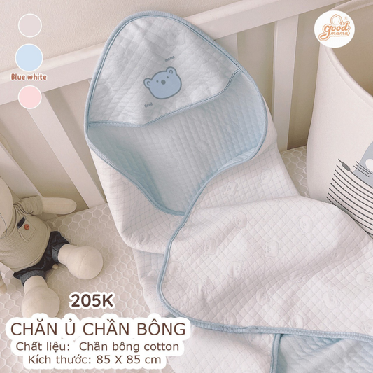 Chăn Ủ Chần Bông Goodmama Chất Liệu Chần Bông Cotton Kích Thước 85*85cm