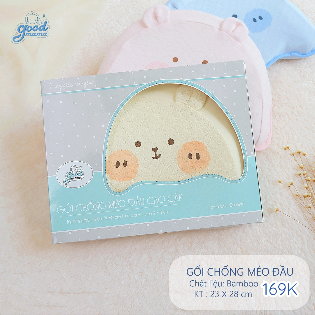 Gối Chống Méo Đầu Goodmama Mẫu Mới Chất Liệu Bamboo