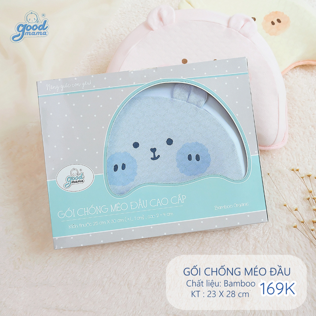 Gối Chống Méo Đầu Goodmama Mẫu Mới Chất Liệu Bamboo