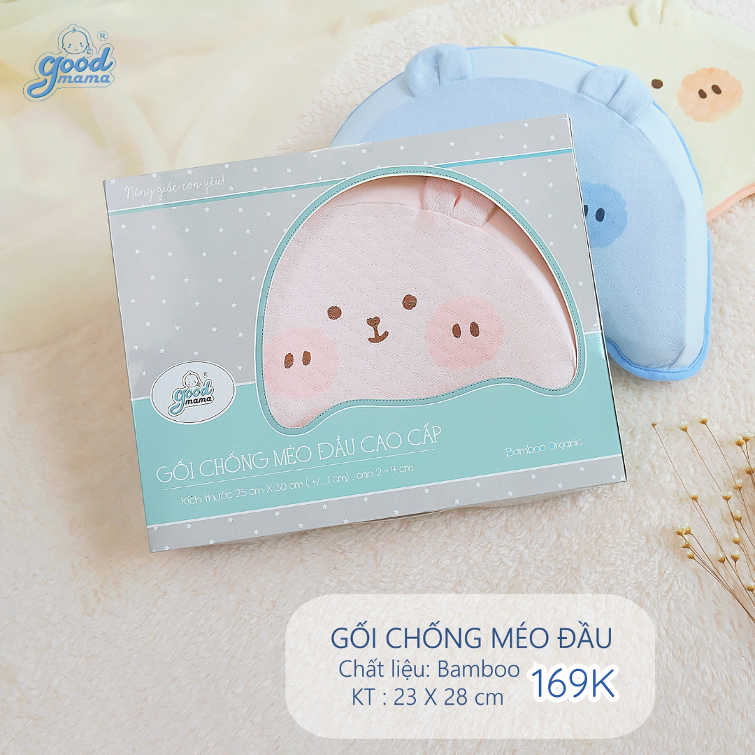 Gối Chống Méo Đầu Goodmama Mẫu Mới Chất Liệu Bamboo