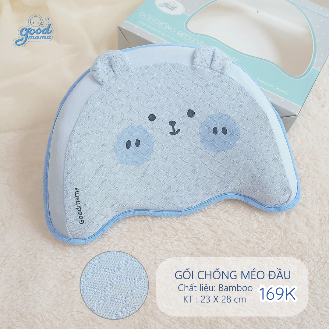 Gối Chống Méo Đầu Goodmama Mẫu Mới Chất Liệu Bamboo