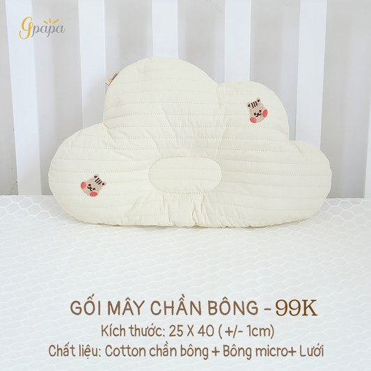 Gối Chống Bẹp Đầu Cho Bé Sơ Sinh Gpapa- Gối Chần Bông Cotton phong cách Hàn Quốc