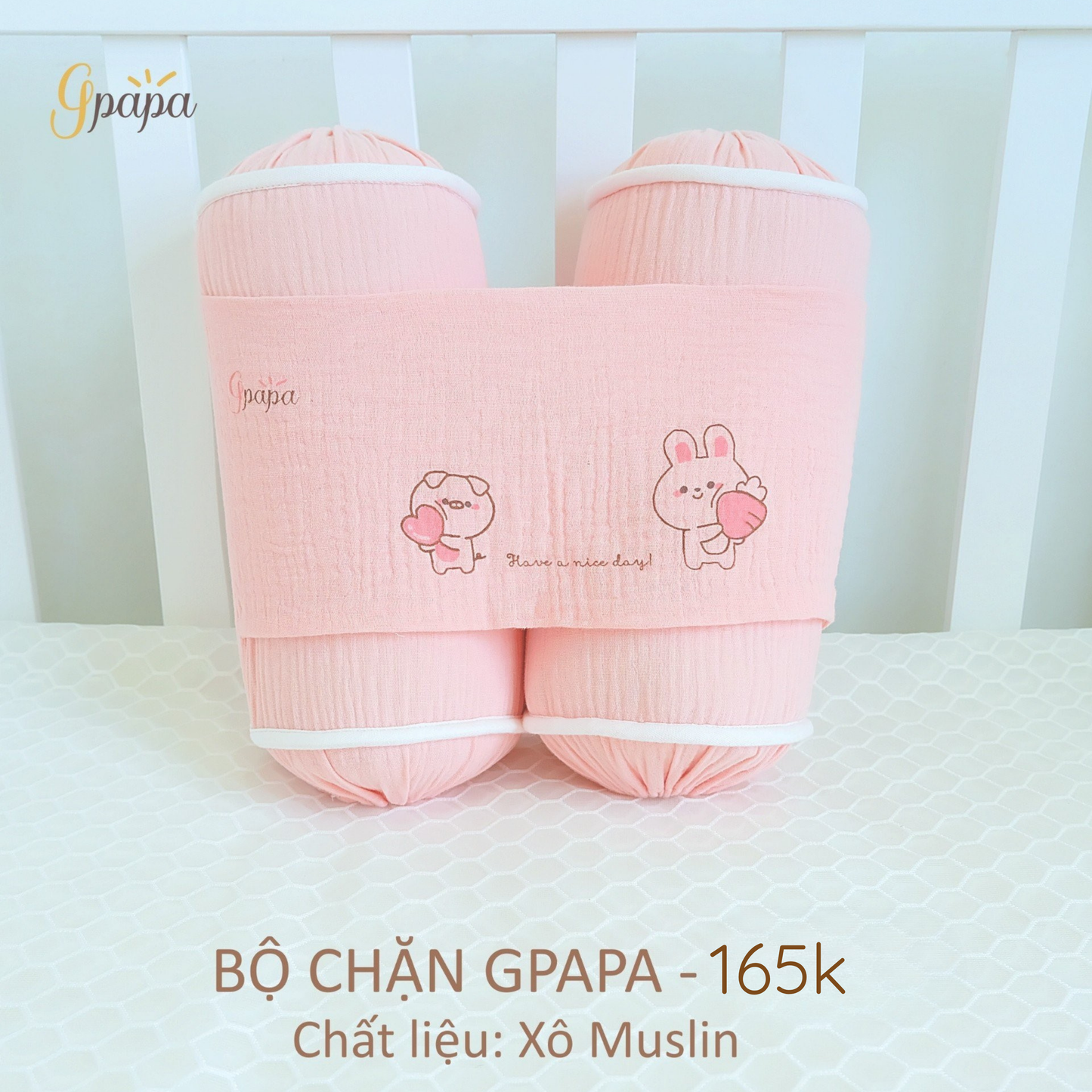 Bộ Chặn Vải Xô Muslin Gpapa Cho Bé Sơ Sinh