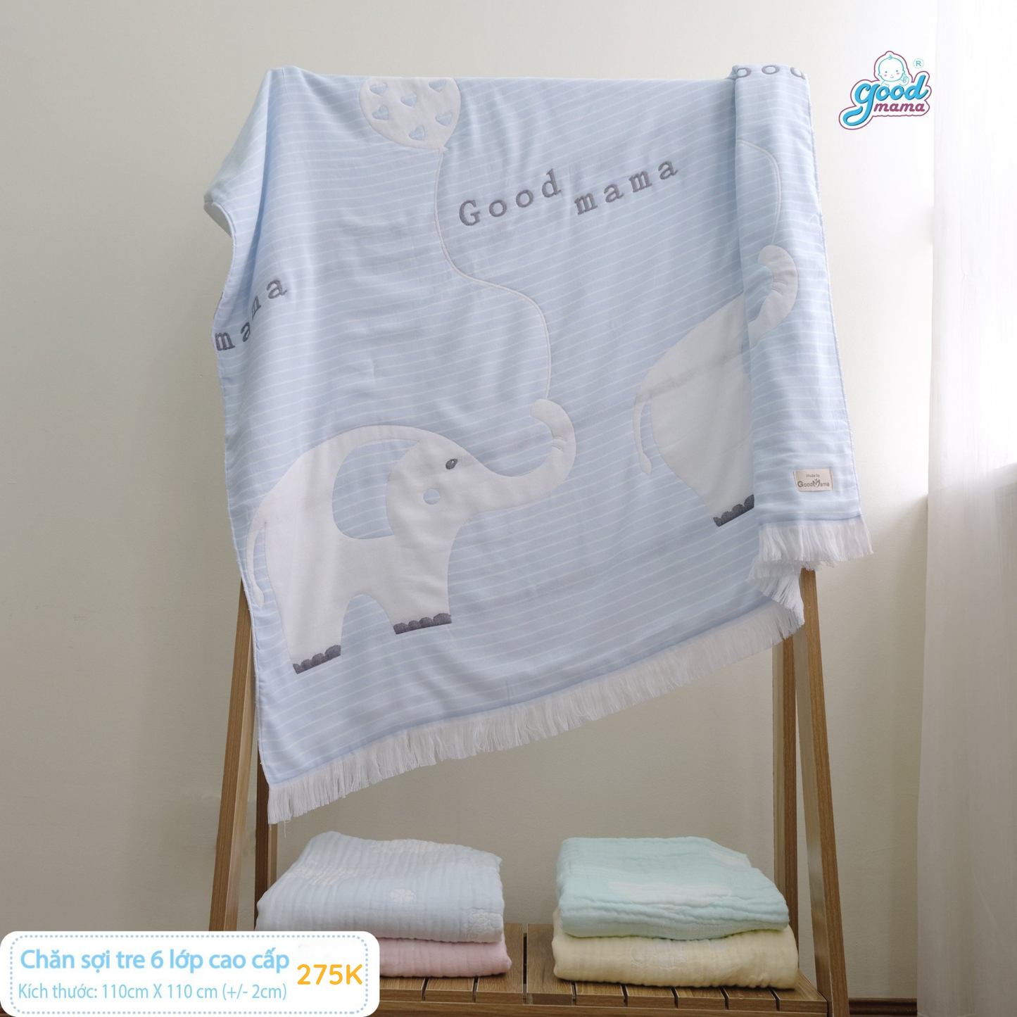 Chăn sơ sinh cho bé Goodmama-6 Lớp 110x100cm