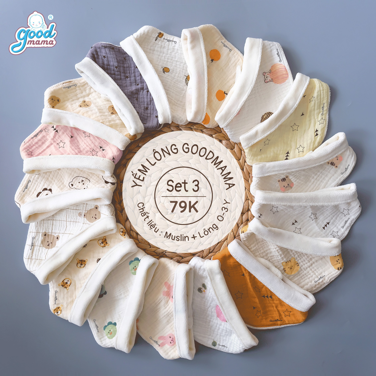 SET 3 Yếm Lông Goodmama