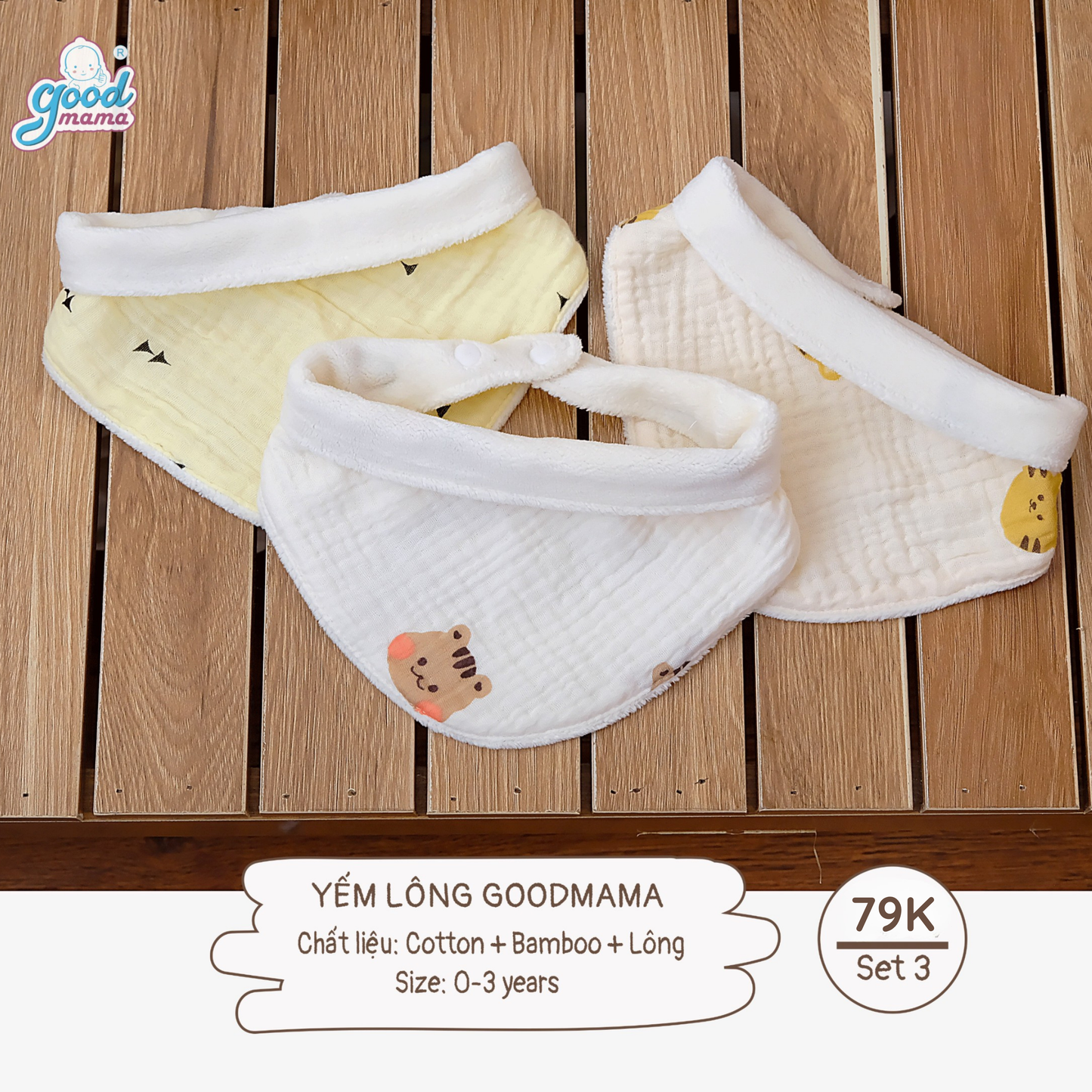 SET 3 Yếm Lông Goodmama