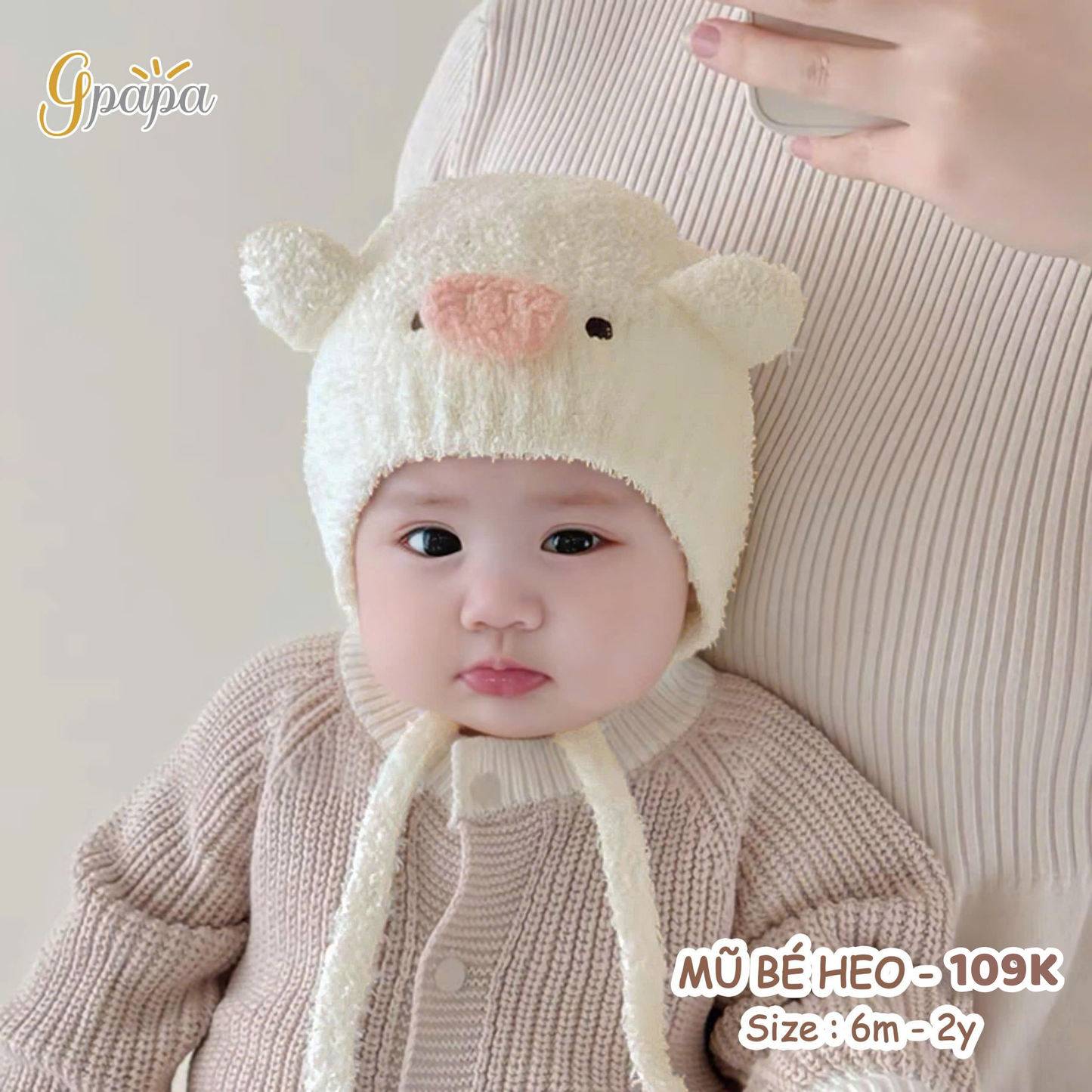 Mũ Bé Heo Gpapa Chất Liệu Len Mềm