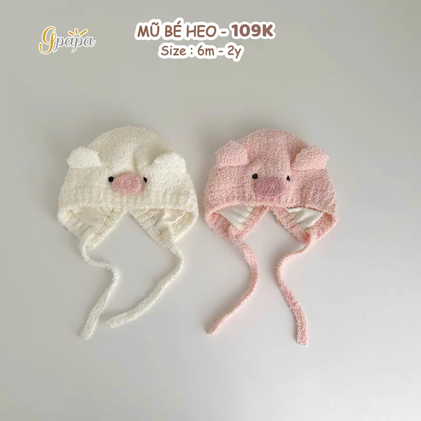 Mũ Bé Heo Gpapa Chất Liệu Len Mềm