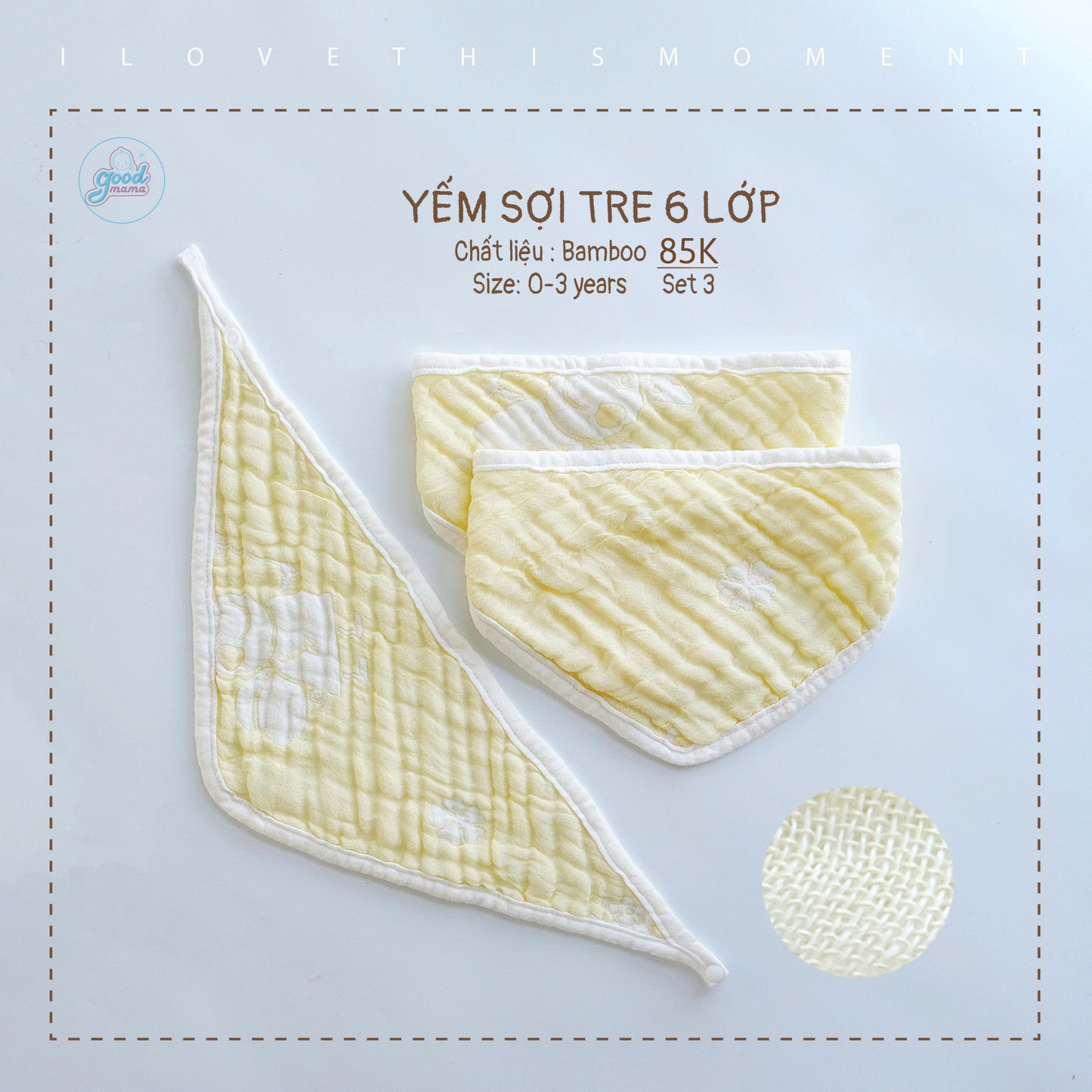 Yếm Tam Giác Sợi Tre 6 Lớp