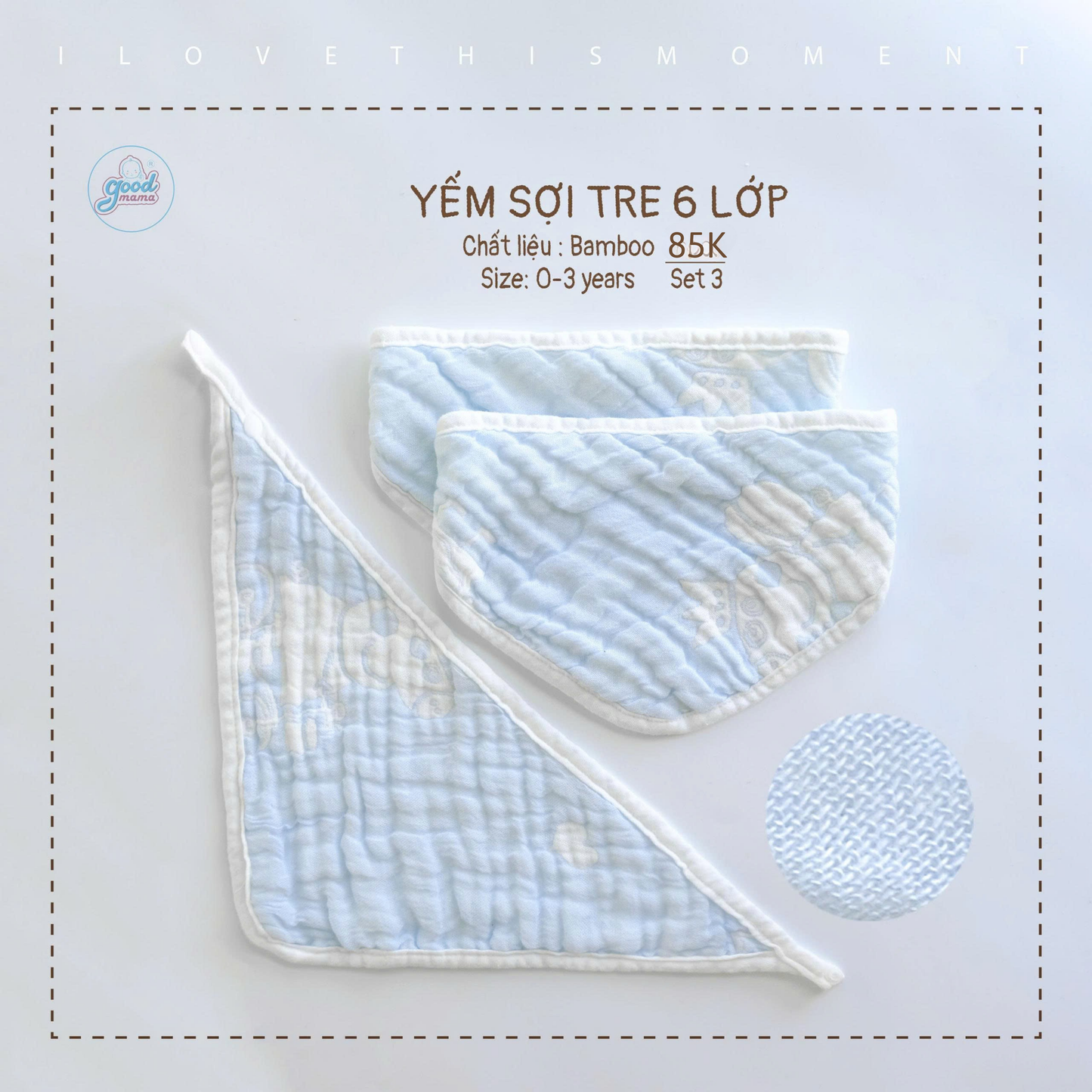 Yếm Tam Giác Sợi Tre 6 Lớp