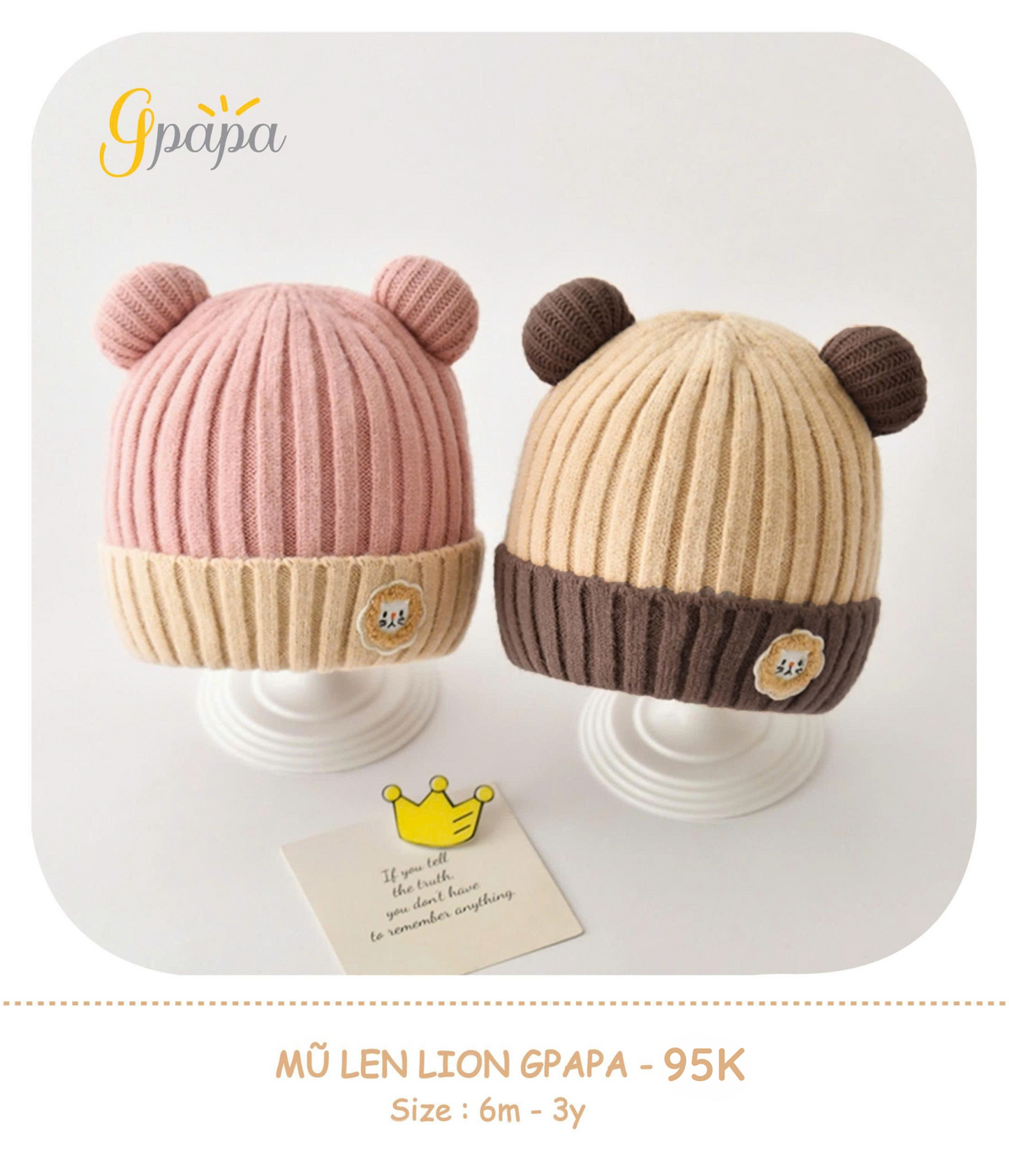 Mũ Len Lion Đáng Yêu Cho Bé