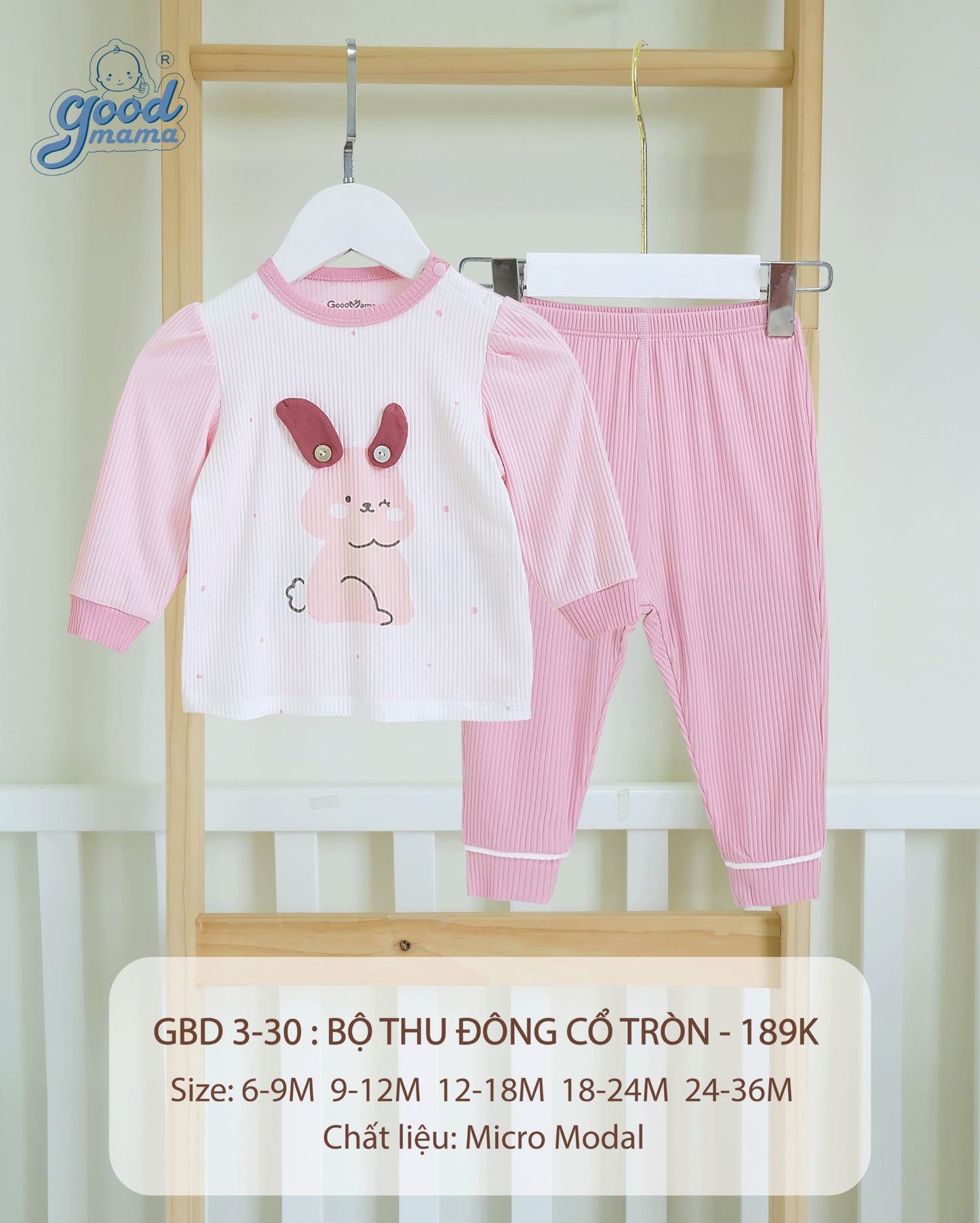 GBD3-30 Bộ Thu Đông Cổ Tròn Goodmama Chất Liệu Micro Modal