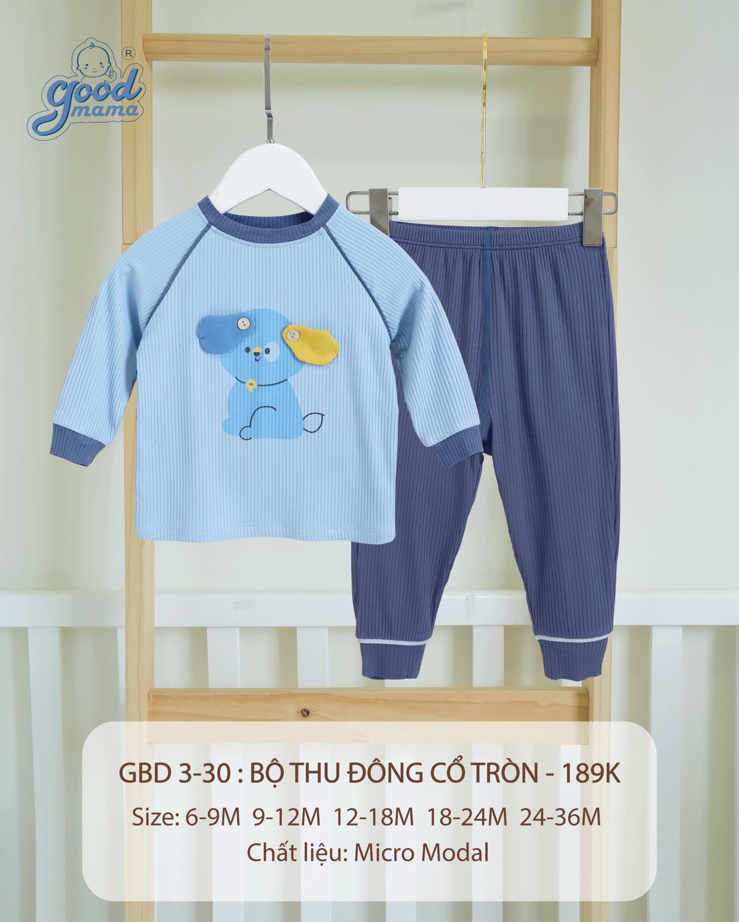 GBD3-30 Bộ Thu Đông Cổ Tròn Goodmama Chất Liệu Micro Modal