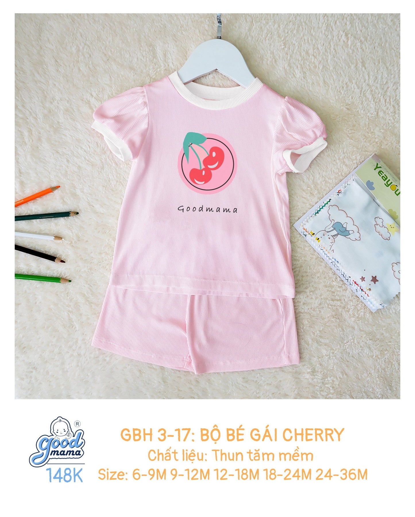 GBH3-17 Bộ Chờm Vai Phối Ngực Chất Liệu Thun Tăm Mềm