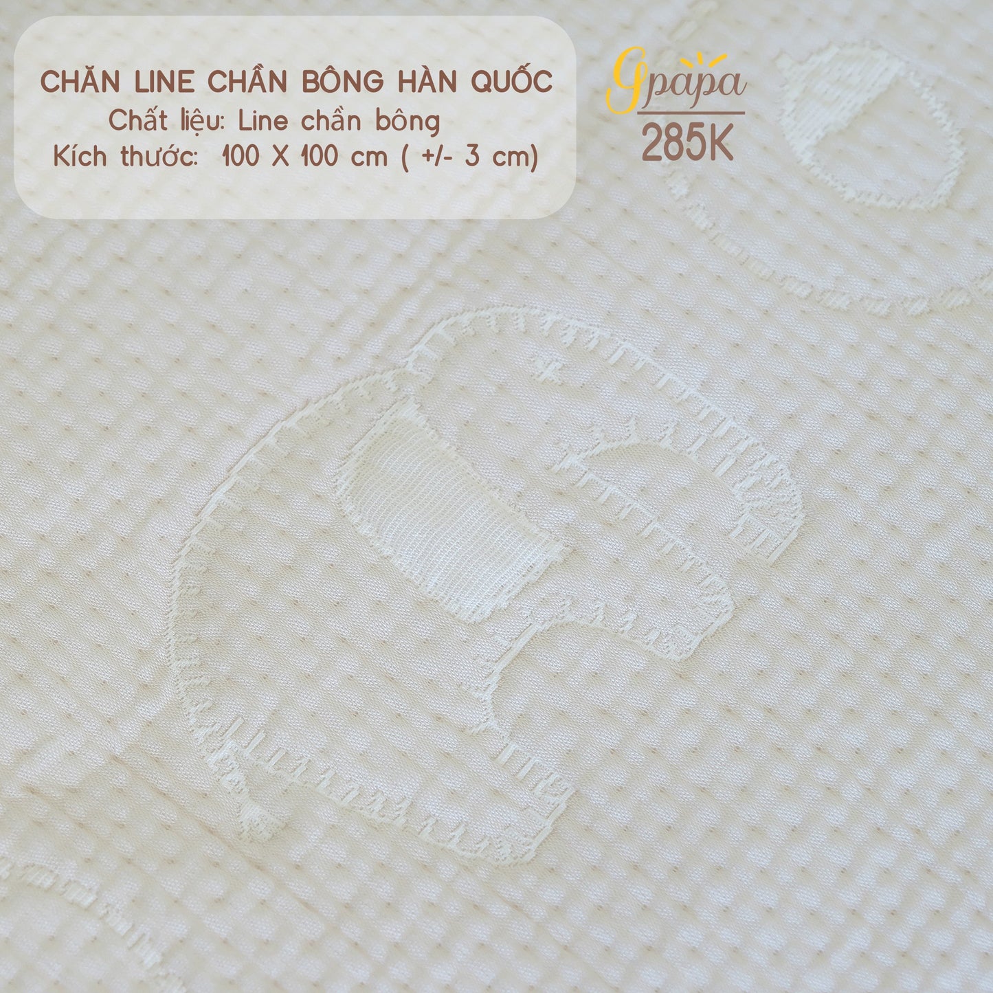 Chăn Line Chần Bông Hàn Quốc Gpapa giúp bé đi vào giấc ngủ một cách êm ái, mềm mại.