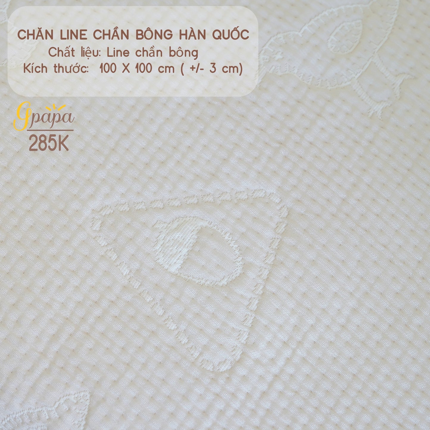 Chăn Line Chần Bông Hàn Quốc Gpapa giúp bé đi vào giấc ngủ một cách êm ái, mềm mại.