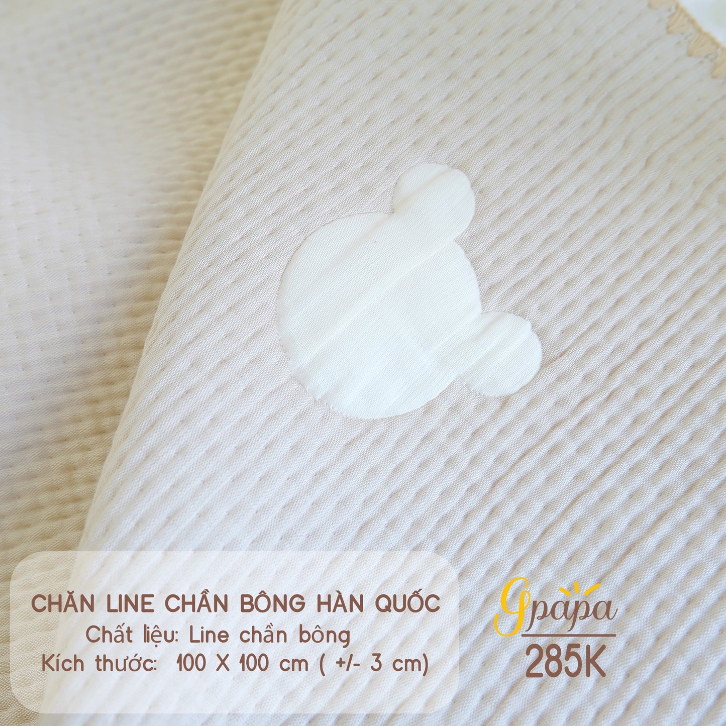 Chăn Line Chần Bông Hàn Quốc Gpapa giúp bé đi vào giấc ngủ một cách êm ái, mềm mại.
