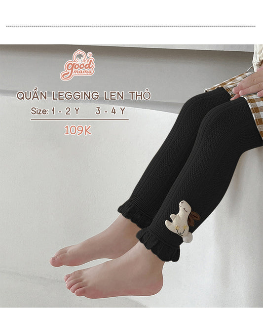Quần Lenging Len Thỏ 4 Màu Siêu Xinh Cho Bé Gái
