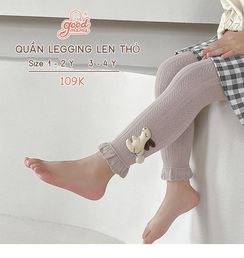 Quần Lenging Len Thỏ 4 Màu Siêu Xinh Cho Bé Gái