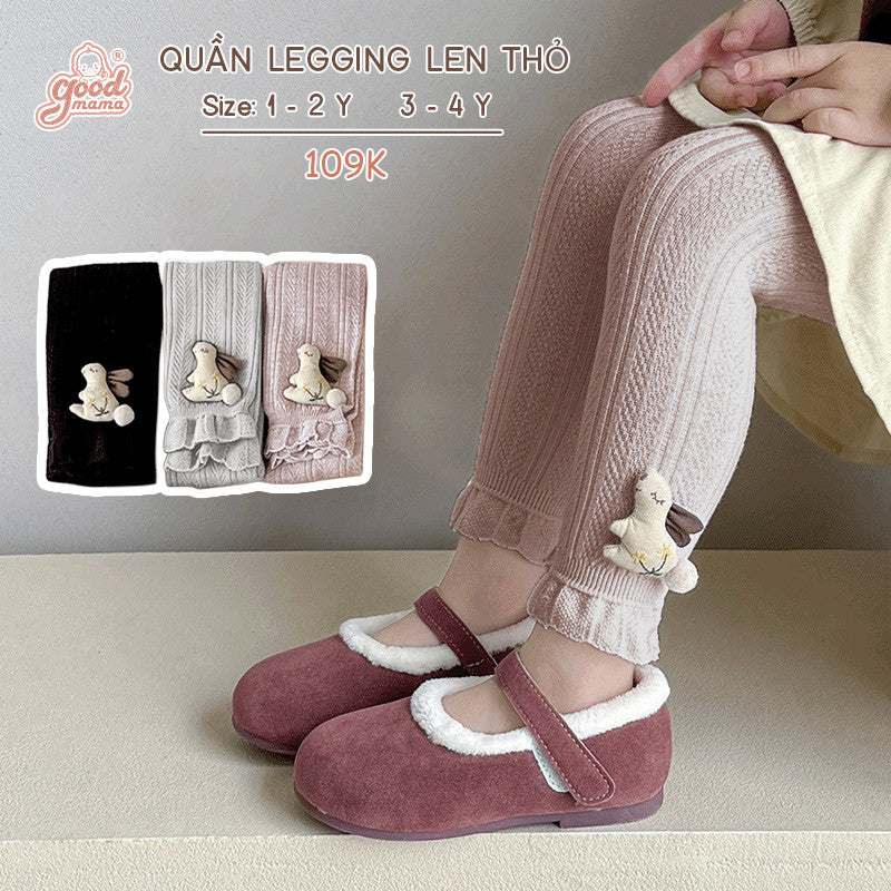 Quần Lenging Len Thỏ 4 Màu Siêu Xinh Cho Bé Gái