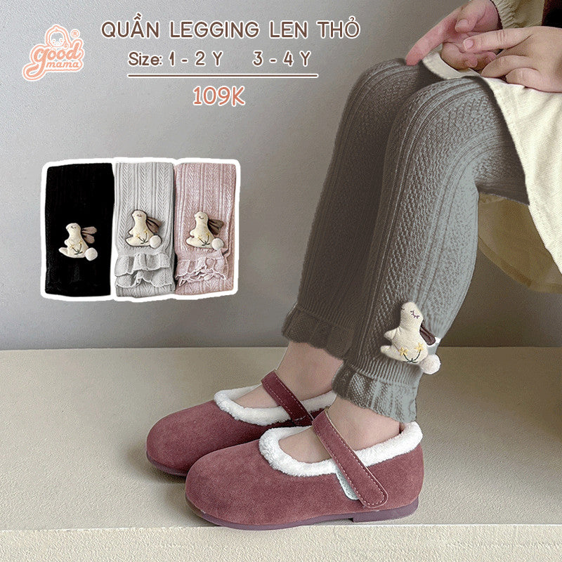 Quần Lenging Len Thỏ 4 Màu Siêu Xinh Cho Bé Gái