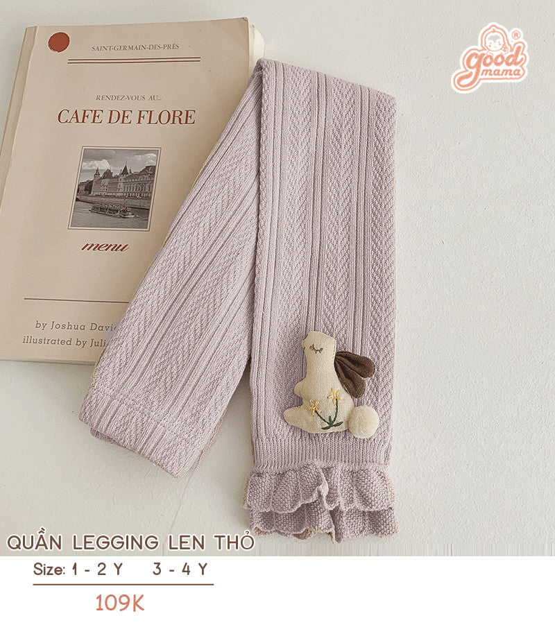 Quần Lenging Len Thỏ 4 Màu Siêu Xinh Cho Bé Gái