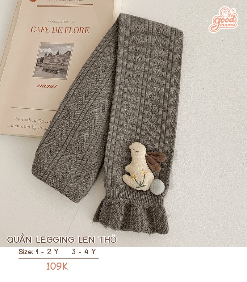 Quần Lenging Len Thỏ 4 Màu Siêu Xinh Cho Bé Gái